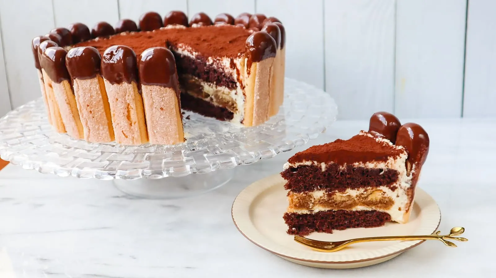 Tiramisu Charlotte Cake