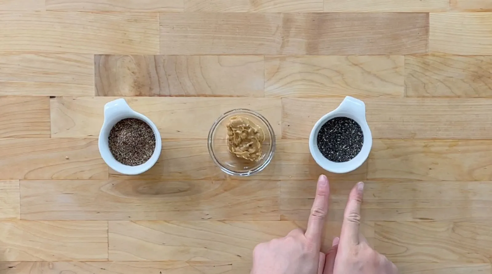 The healthy fats I recommend most: chia seeds, flaxseeds, cashews, walnuts, and nut butters (like peanut butter, almond butter, tahini, etc.)