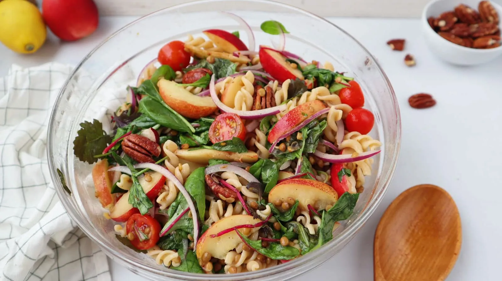 Summer nectarine lentil salad