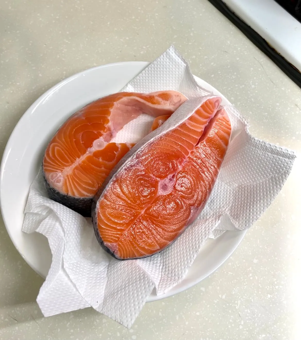 Pat the fillets dry with damp paper towels